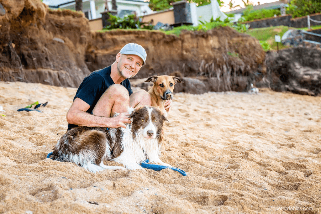 Dr. Dobias with Pax at the beach