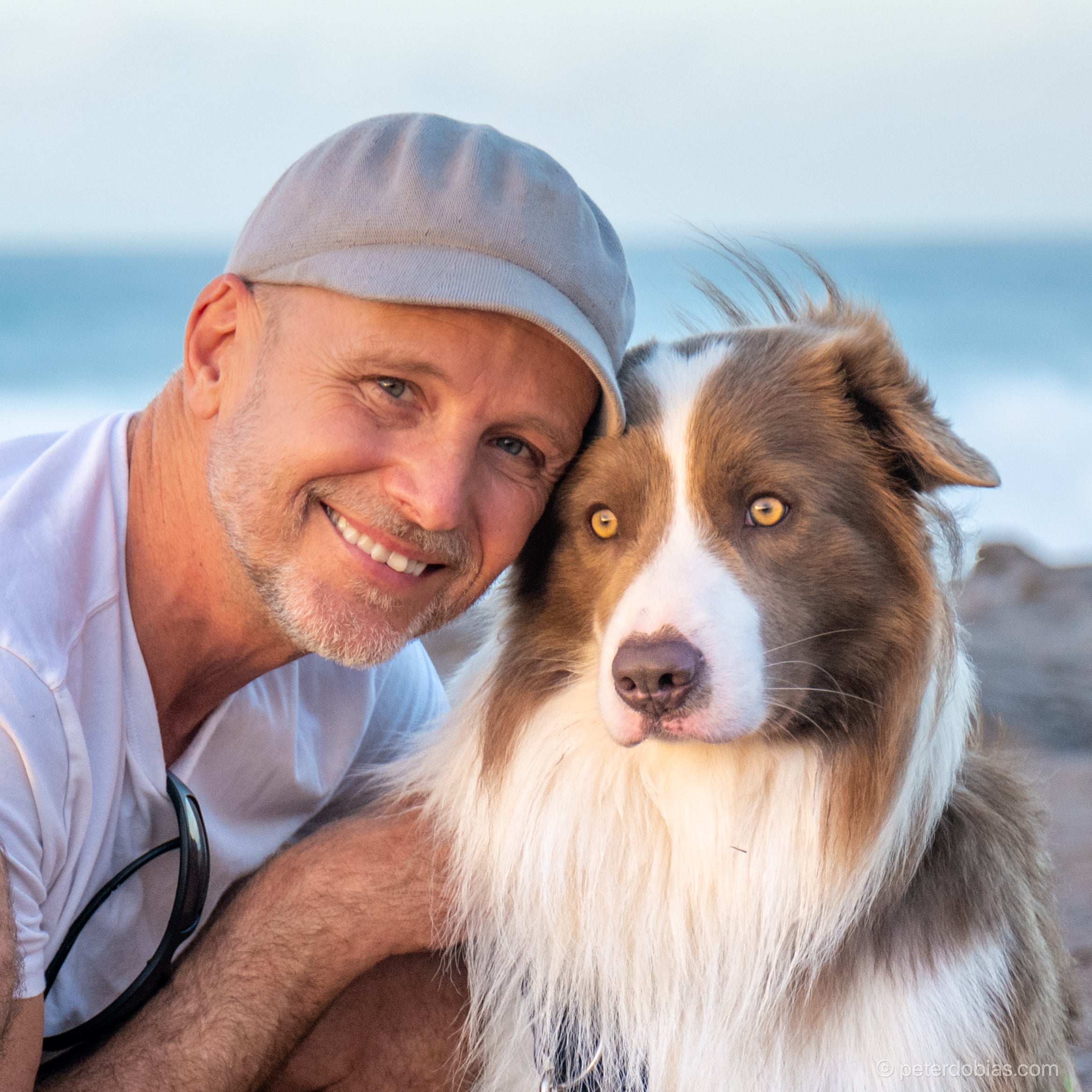 Peter and Pax at the beach