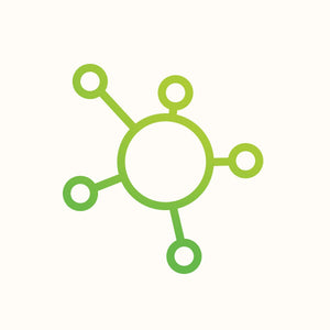 A green molecule icon