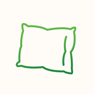 A pillow with green lines on it