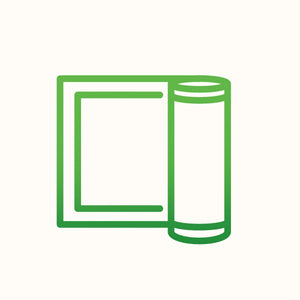 A green book with the word ' s logo