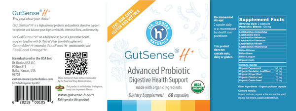 GutSense H+ Label - Dr. Dobias Healing Solutions