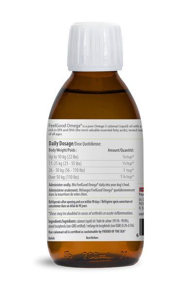 FeelGood Omega® sustainable omega-3 calamari oil for dogs | Dr. Dobias