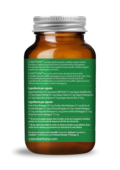 LiverTune® certified organic liver support for dogs | Dr. Dobias