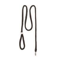 A brown leather leash with an adjustable buckle