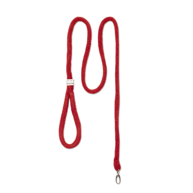 A red leash with an adjustable hook